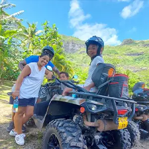 Balade ATV montagne sur sentiers rocailleux Vallée de Faanui